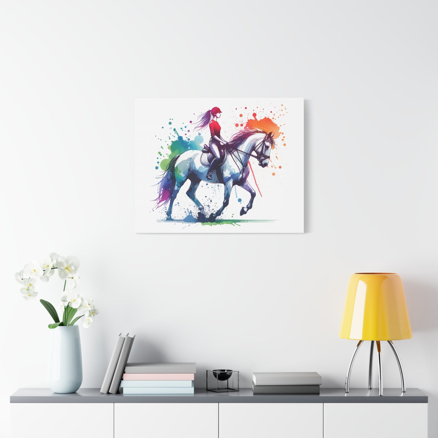 Dressage Woman on Horseback Matte Canvas, Stretched, 1.25"