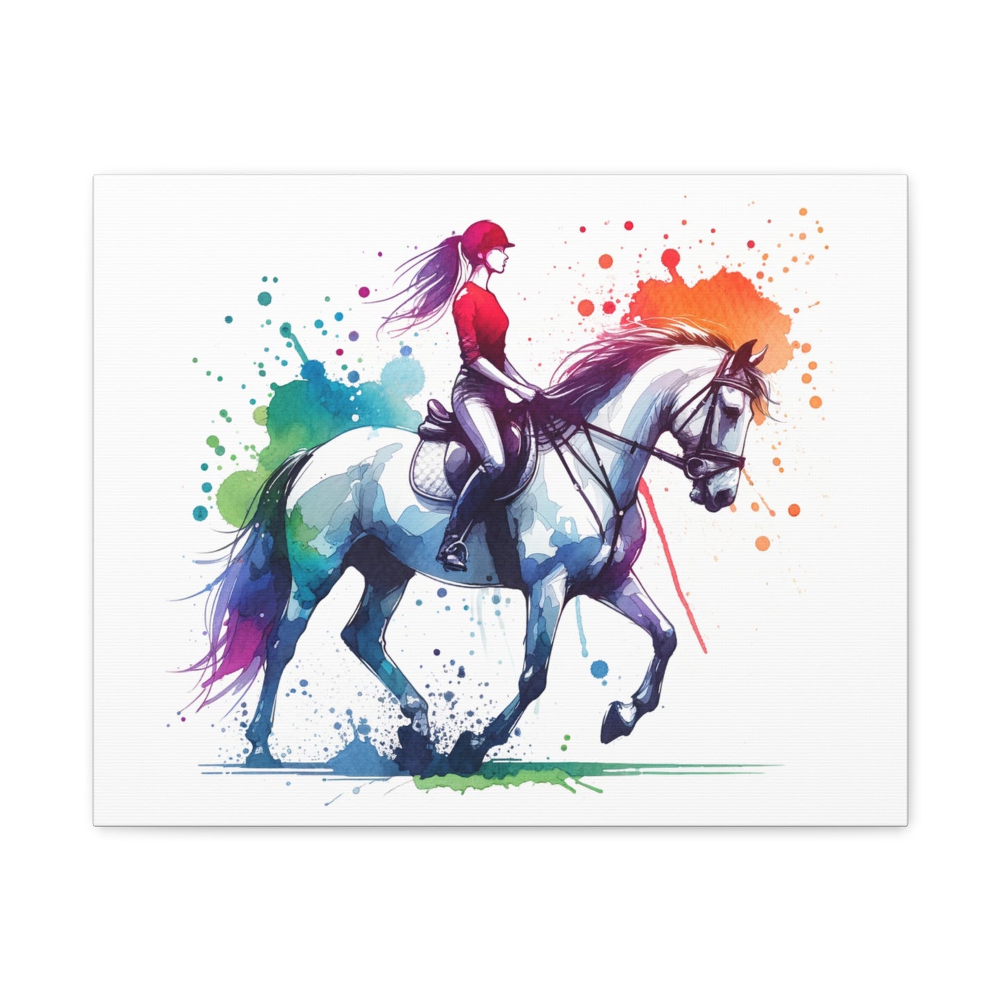 Dressage Woman on Horseback Matte Canvas, Stretched, 1.25"