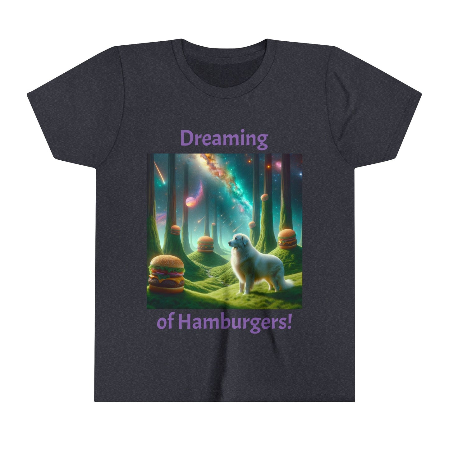 Great Pyrenees Dream of Hamburgers, Youth Short Sleeve Tee