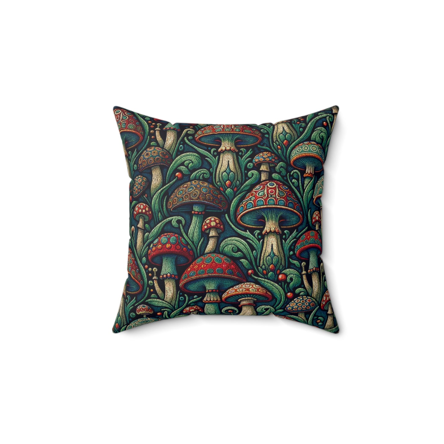 Artsy Mushrooms, Spun Polyester Square Pillow