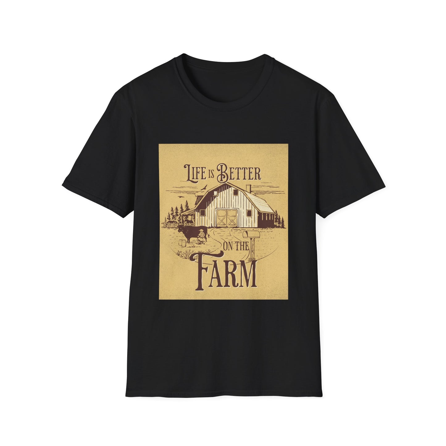 Life is better on the Farm, Unisex Softstyle T-Shirt