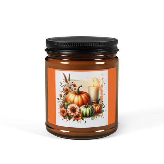 Pumpkin Harvest, Scented Soy Candle (Multi-Size, Amber Jar)