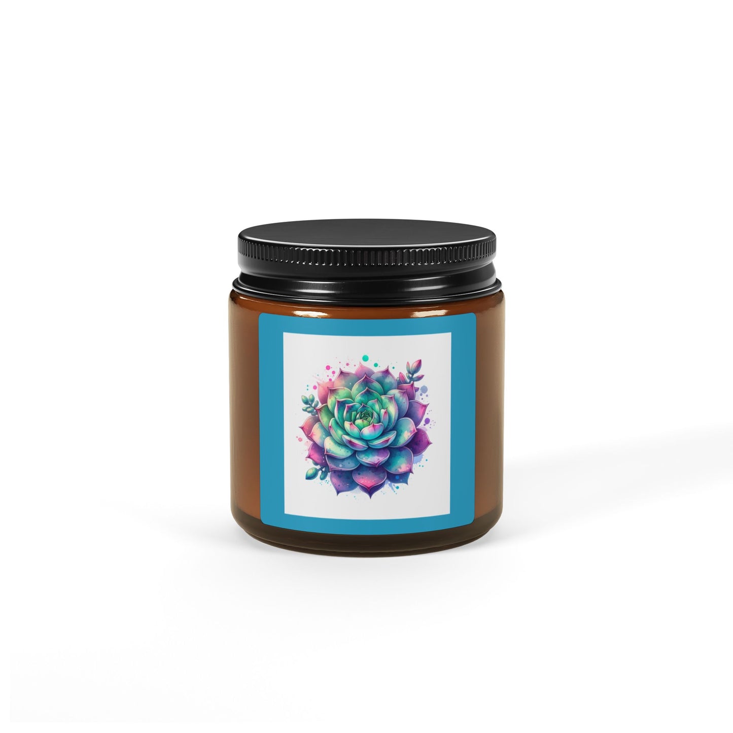 Succulent Scented Soy Candle (Multi-Size, Amber Jar)