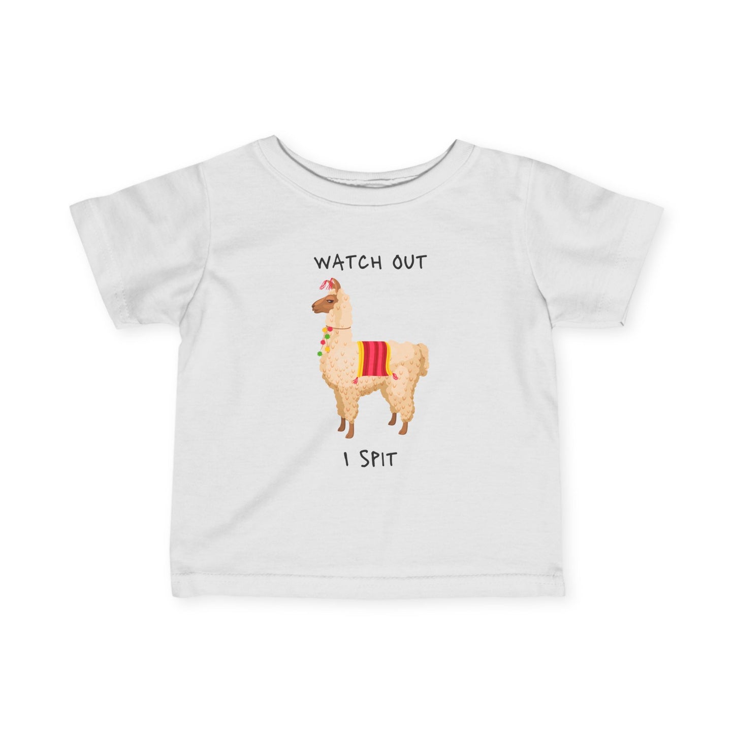 Llama, Watch Out I Spit, 6M-24M Baby Fine Jersey Tee