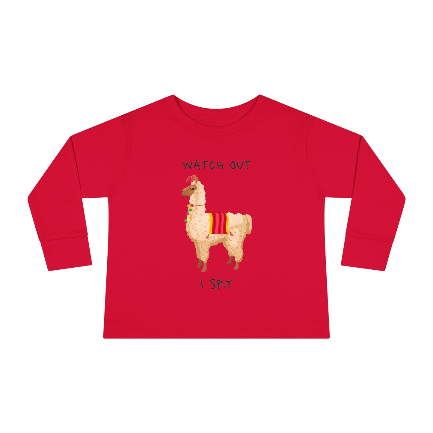 Llama, Watch out I spit, Toddler Long Sleeve Tee