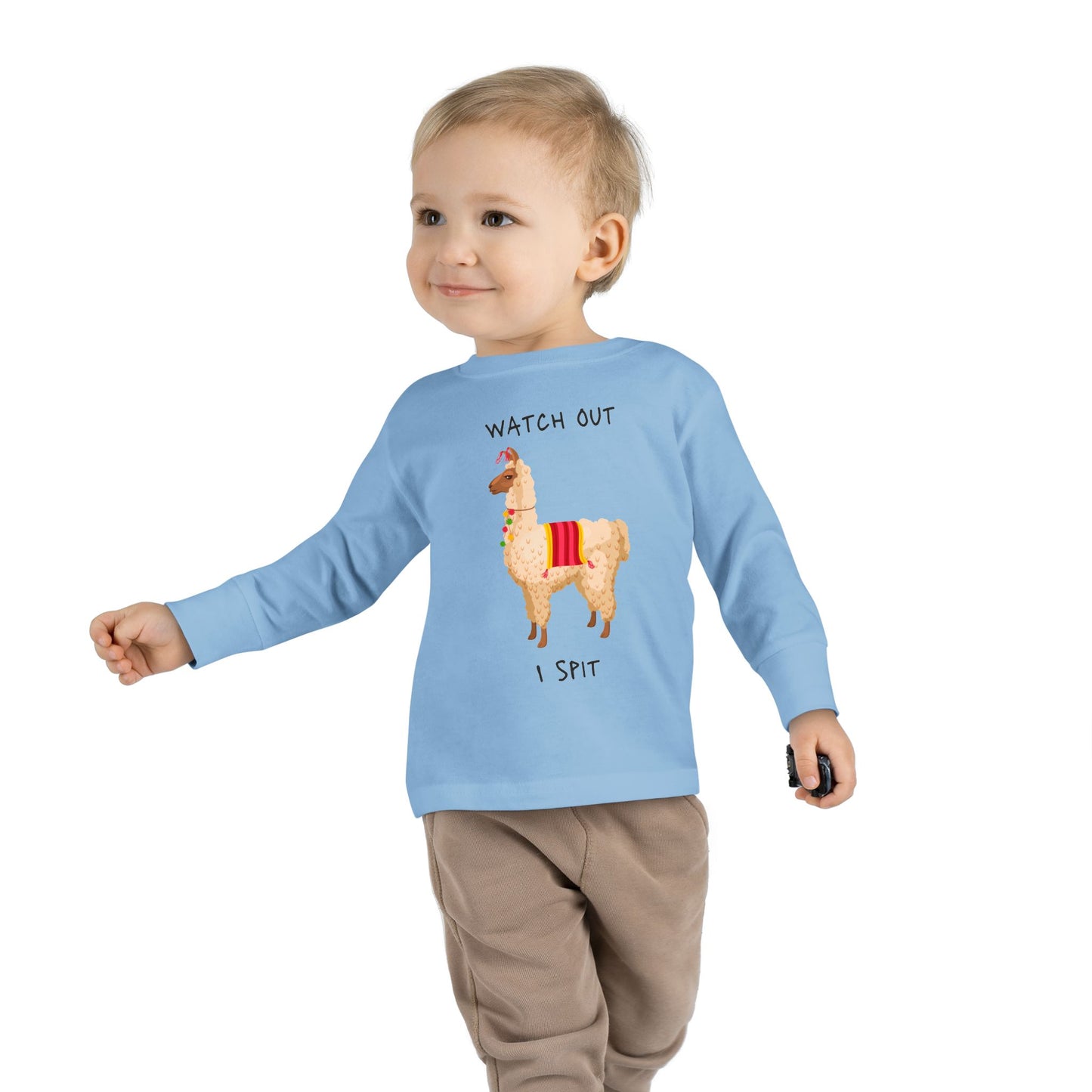 Llama, Watch out I spit, Toddler Long Sleeve Tee