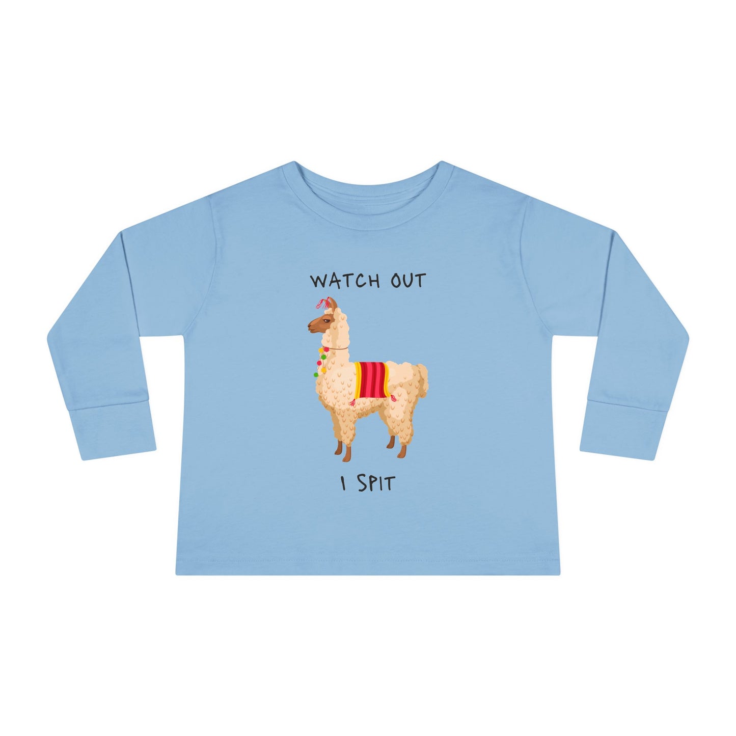 Llama, Watch out I spit, Toddler Long Sleeve Tee