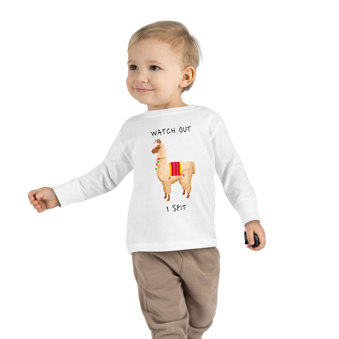 Llama, Watch out I spit, Toddler Long Sleeve Tee