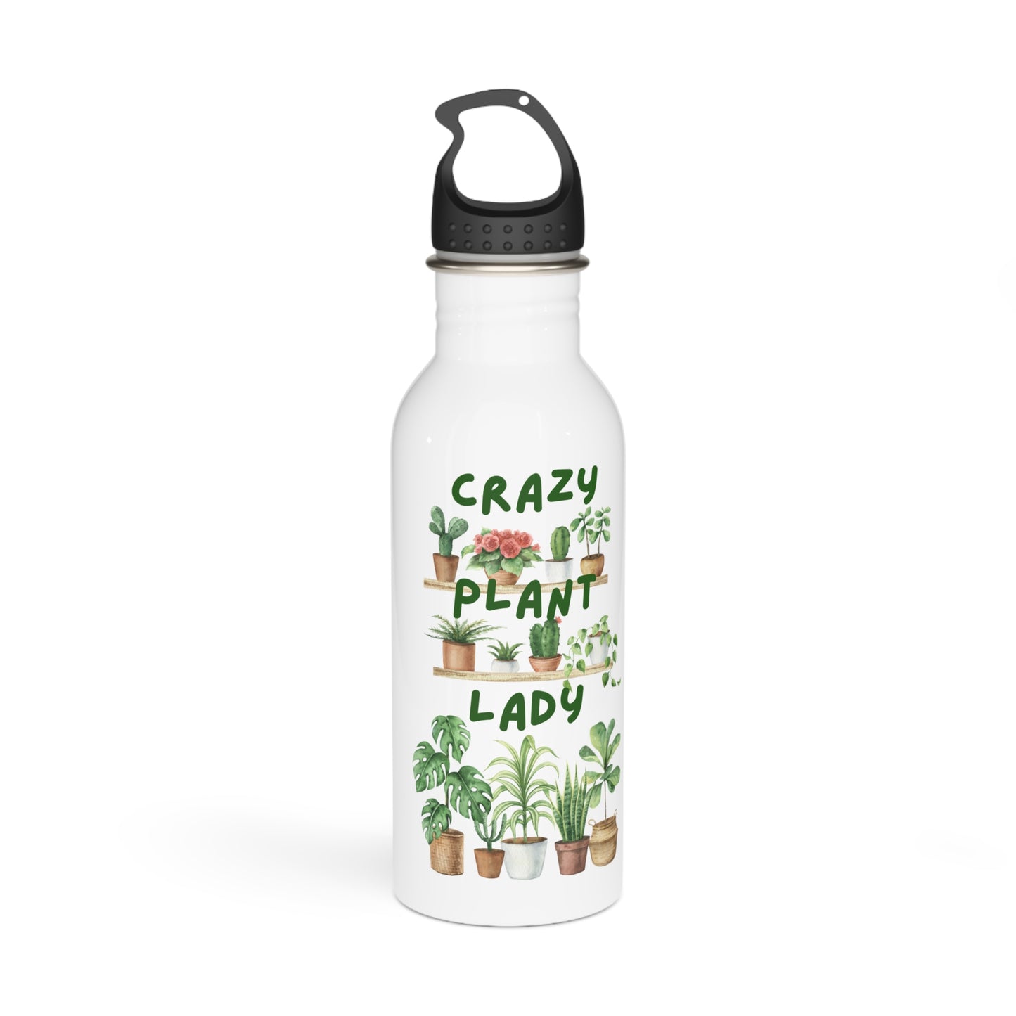 Crazy Plant Lady, Stainless Steel Water Bottle