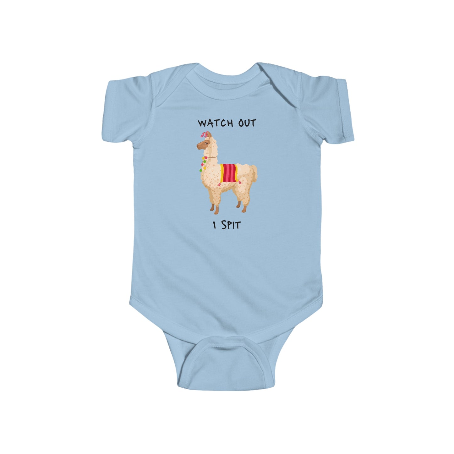 Llama, Watch out I spit, Infant Fine Jersey Bodysuit