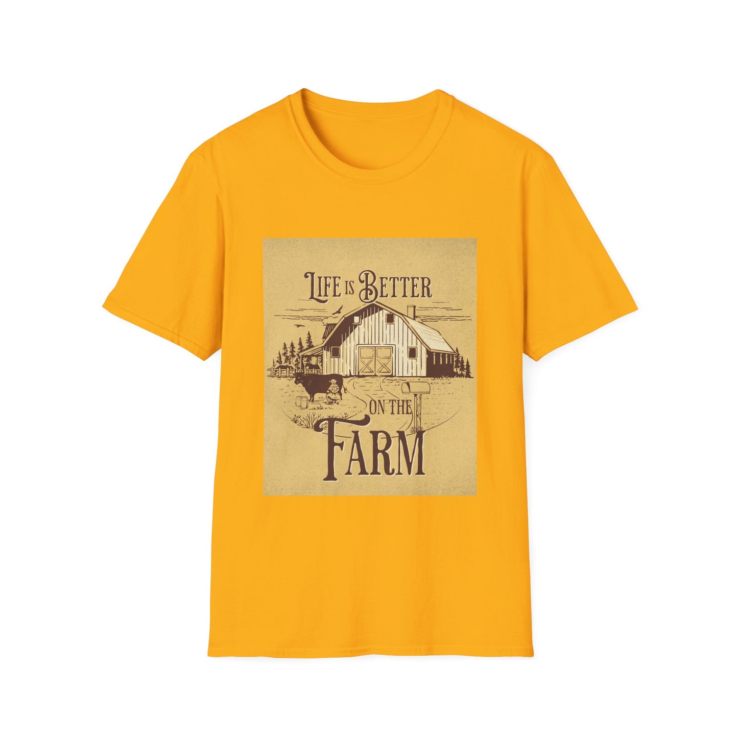 Life is better on the Farm, Unisex Softstyle T-Shirt