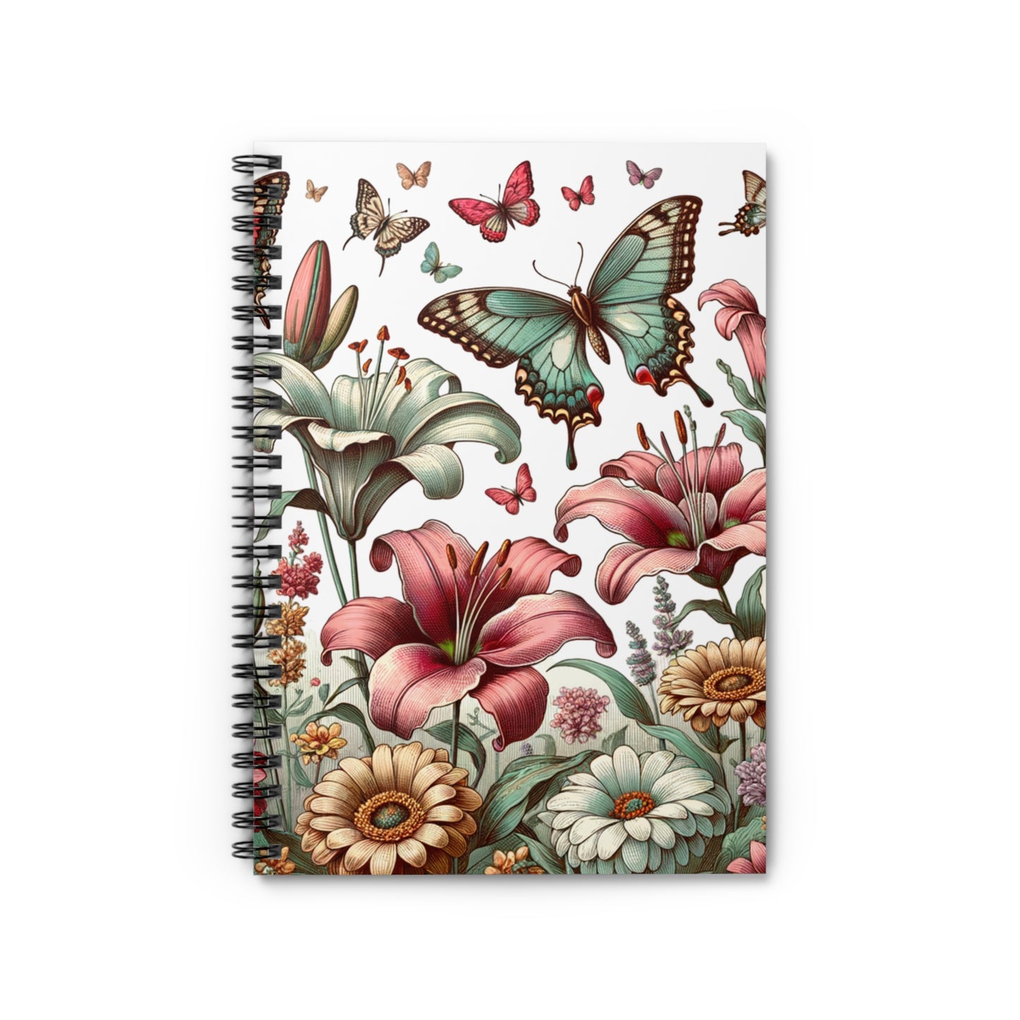 Butterflies and Lilly's Spiral Notebook - Ruled Line