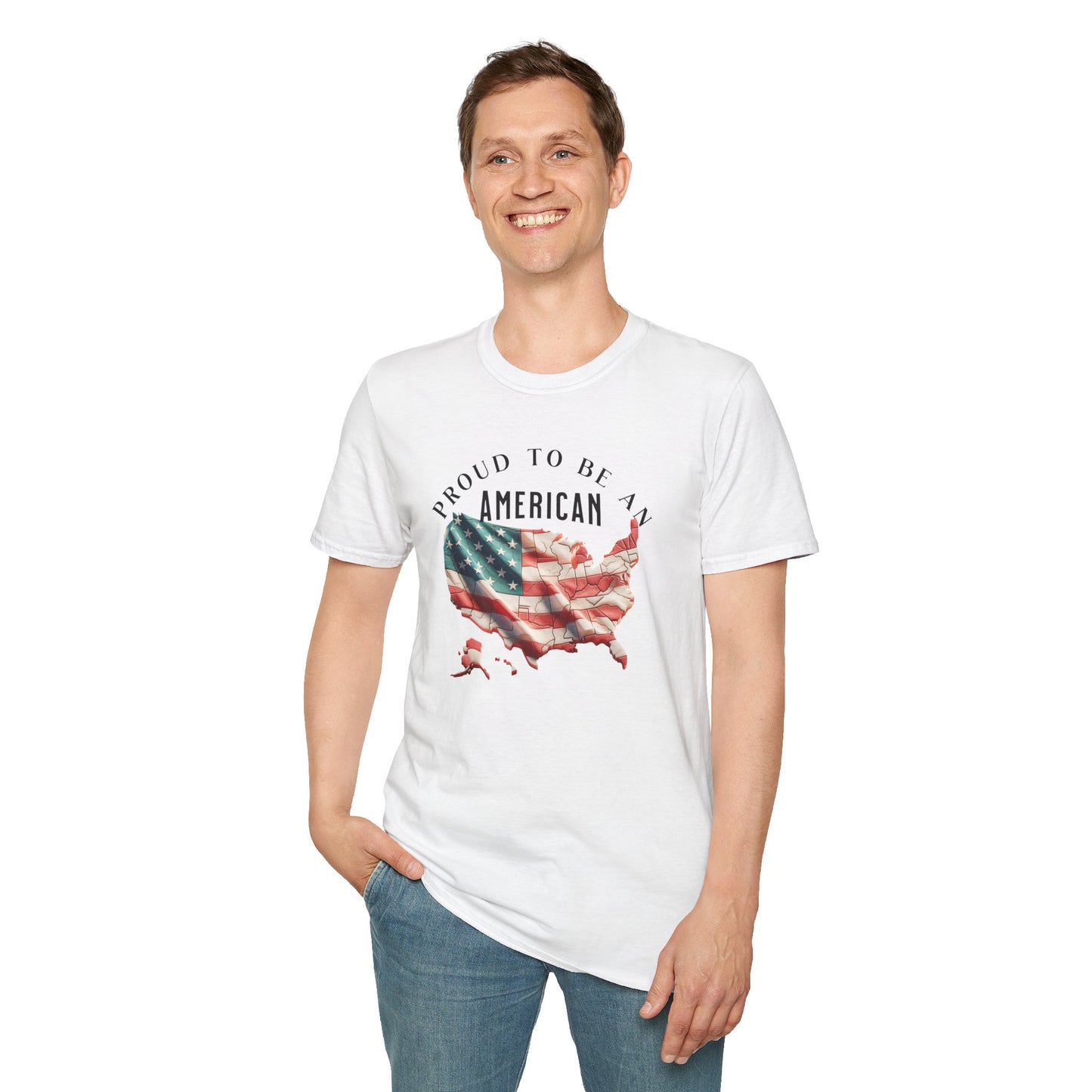 Proud to be an American, Unisex Softstyle T-Shirt