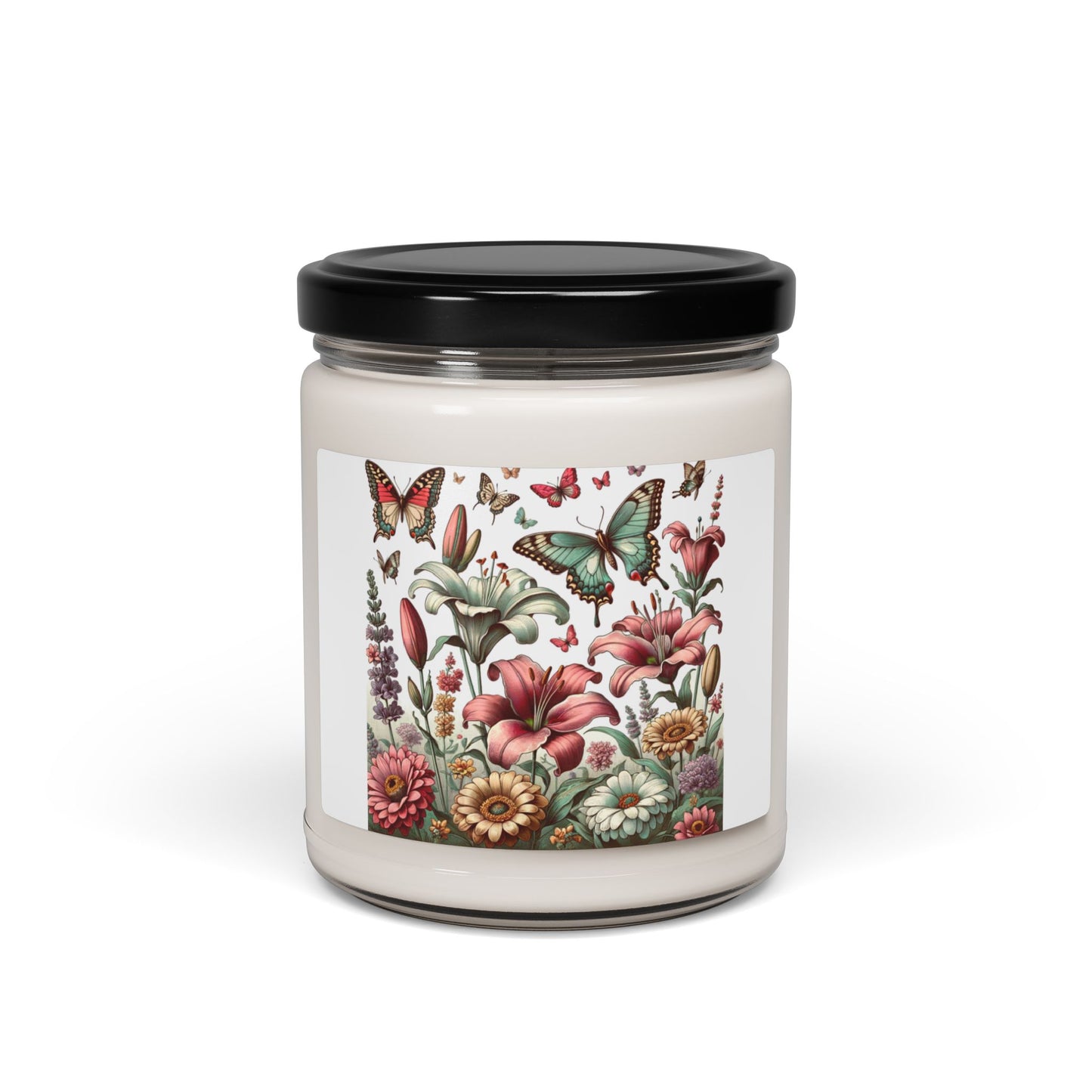 Botanical Butterfly's and Lilly's, Scented Soy Candle, 9oz