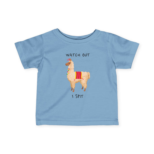 Llama, Watch Out I Spit, 6M-24M Baby Fine Jersey Tee