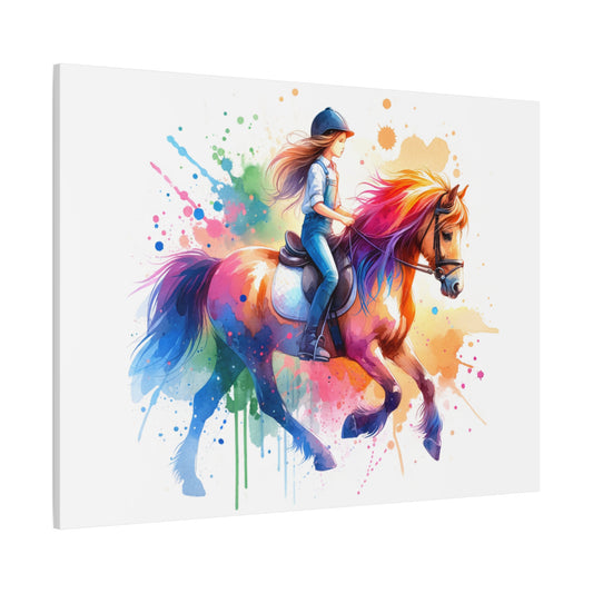 Dressage Girl on Horse, Matte Canvas, Stretched, 1.25"