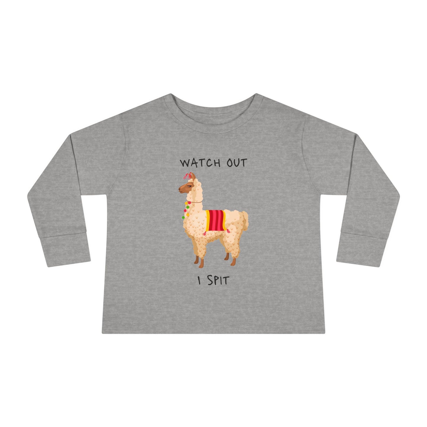 Llama, Watch out I spit, Toddler Long Sleeve Tee