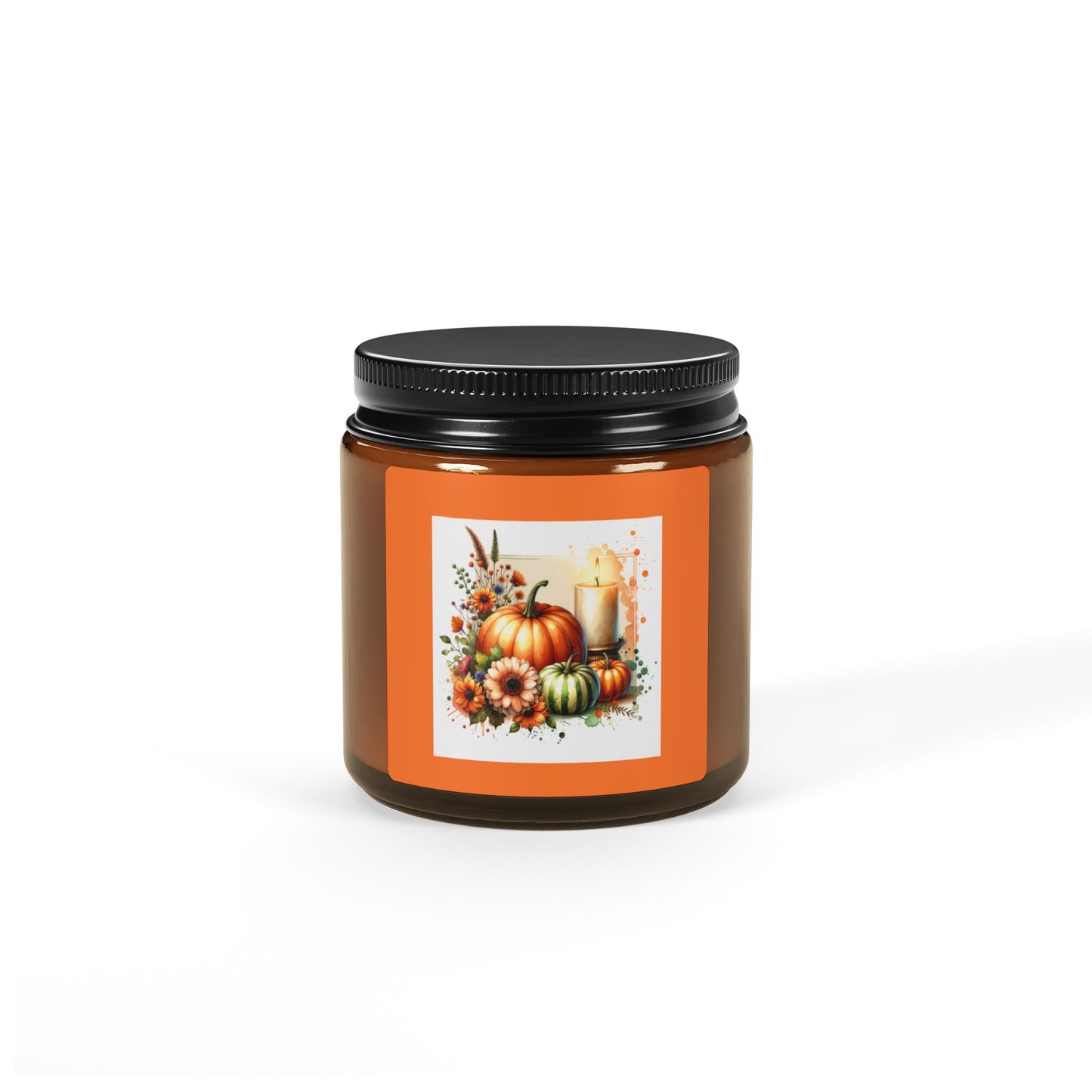 Pumpkin Harvest, Scented Soy Candle (Multi-Size, Amber Jar)