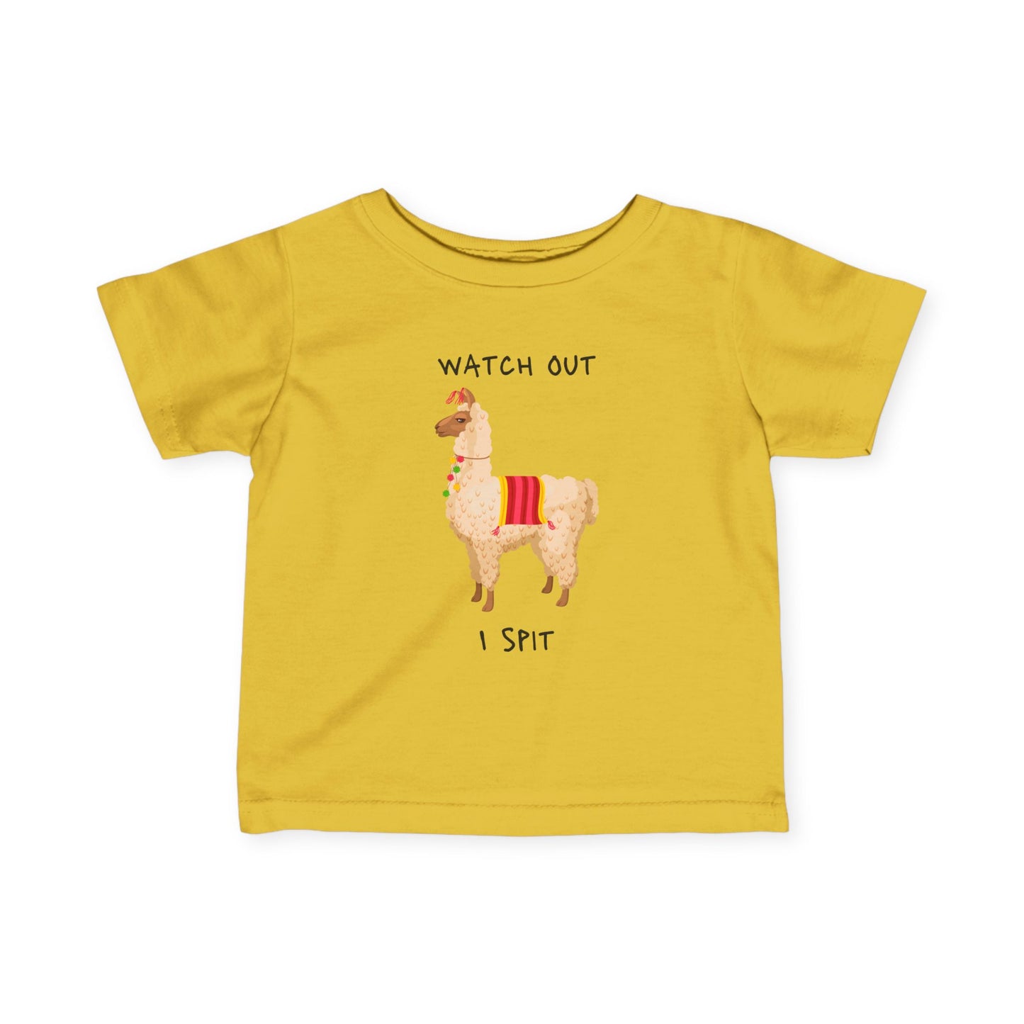 Llama, Watch Out I Spit, 6M-24M Baby Fine Jersey Tee