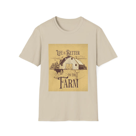 Life is better on the Farm, Unisex Softstyle T-Shirt