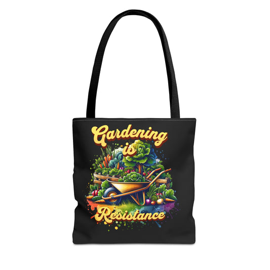 Gardening is Resistance, The Garden is my Happy Place, Tote Bag (AOP)