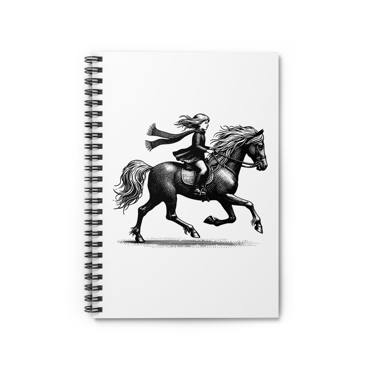 Girl riding horseback Spiral Notebook - Ruled Line