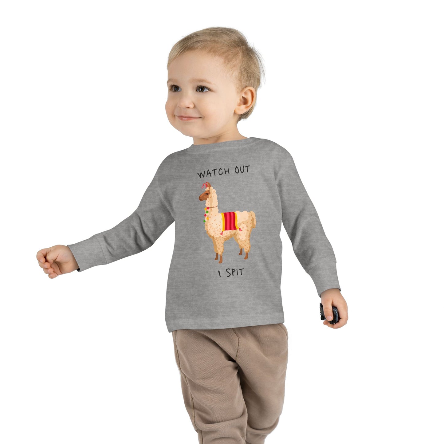 Llama, Watch out I spit, Toddler Long Sleeve Tee