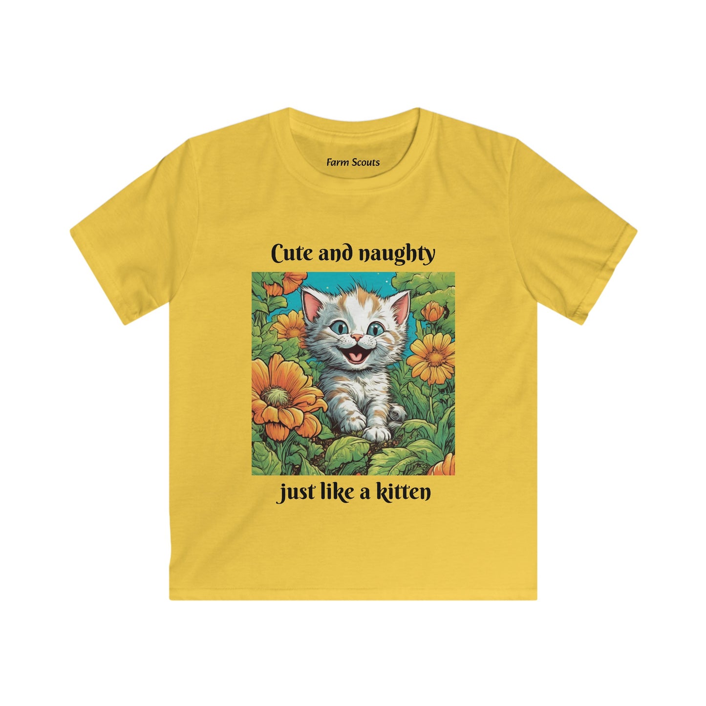 Cute and naughty just like a kitten, Kids Softstyle Tee