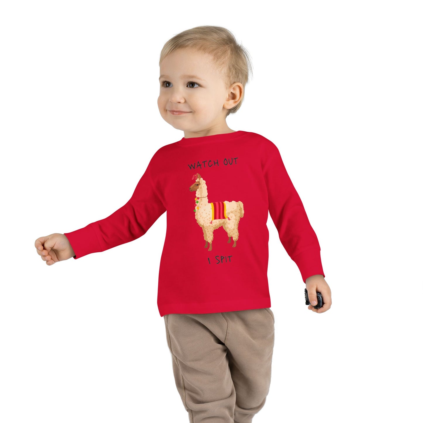 Llama, Watch out I spit, Toddler Long Sleeve Tee