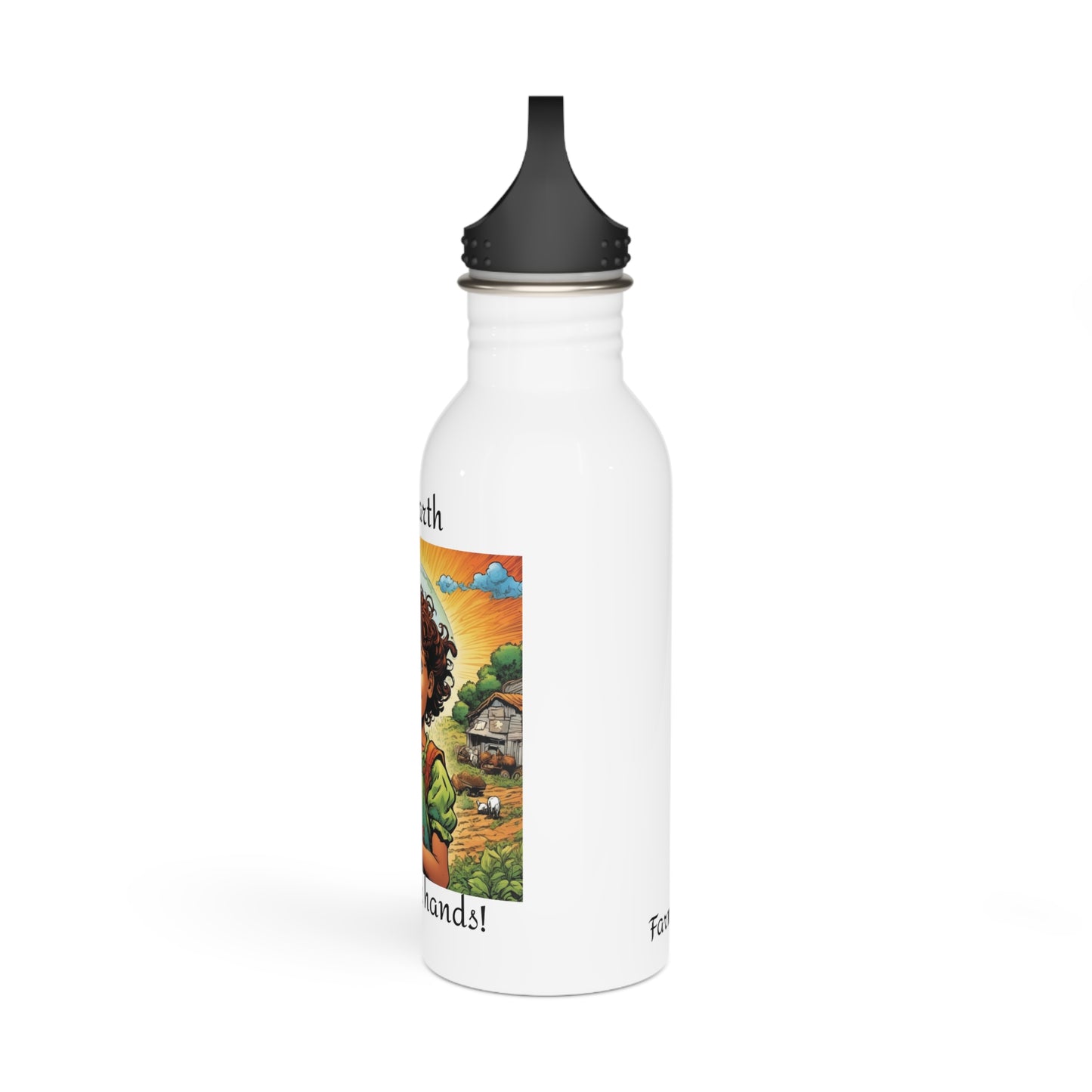 The Earth is in Your Hands, Girl holding Earth, Stainless Steel Water Bottle