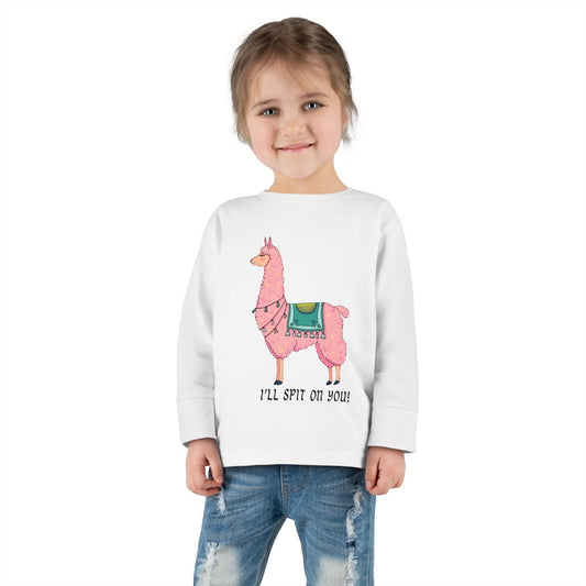 Llama, I'll spit on you, Toddler Long Sleeve Tee