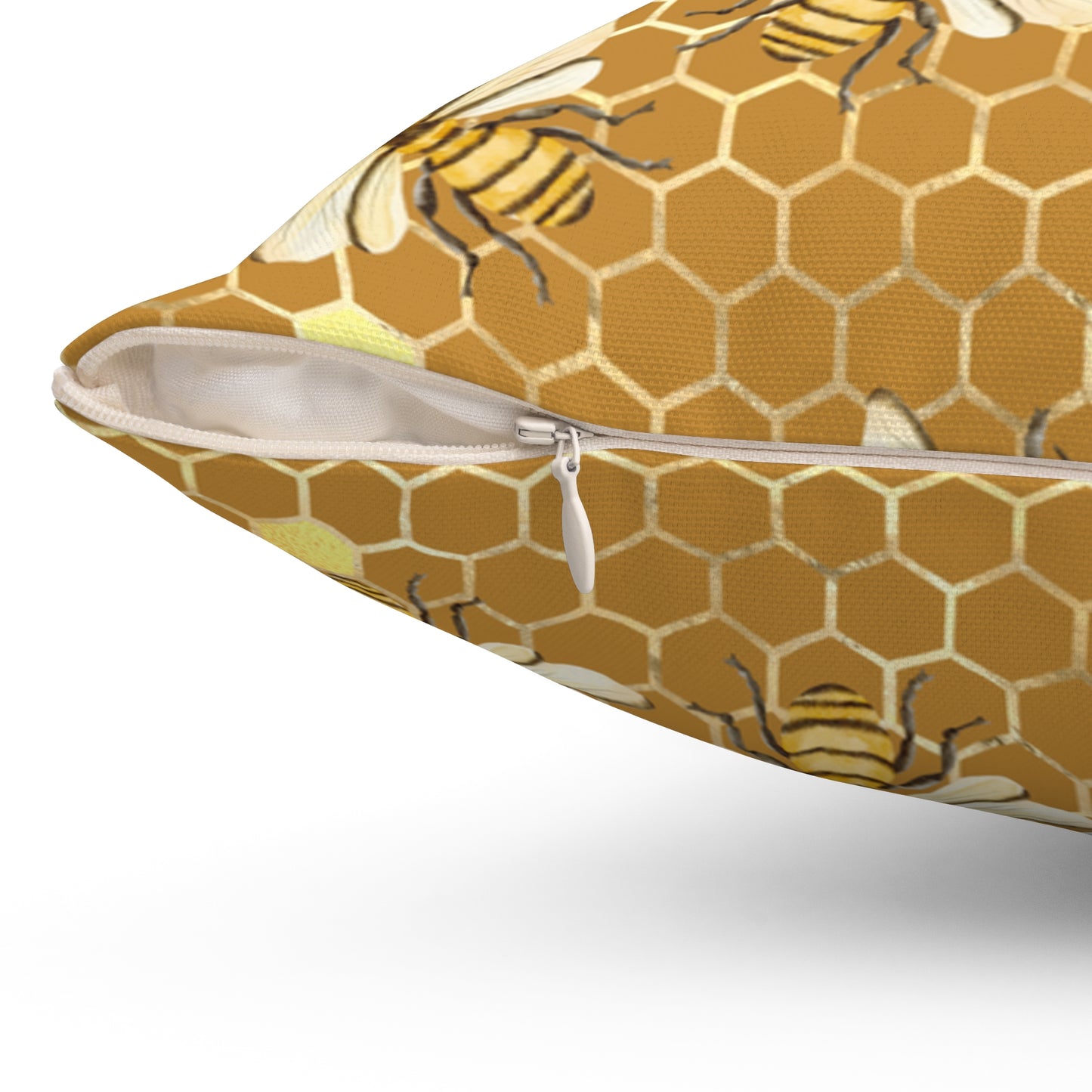 Honey Bee Spun Polyester Square Pillow