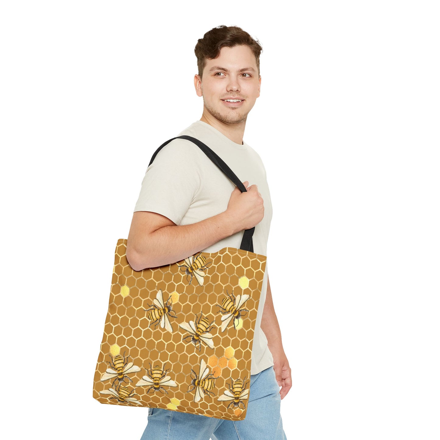 Queen bee Honey Comb, Tote Bag (AOP)