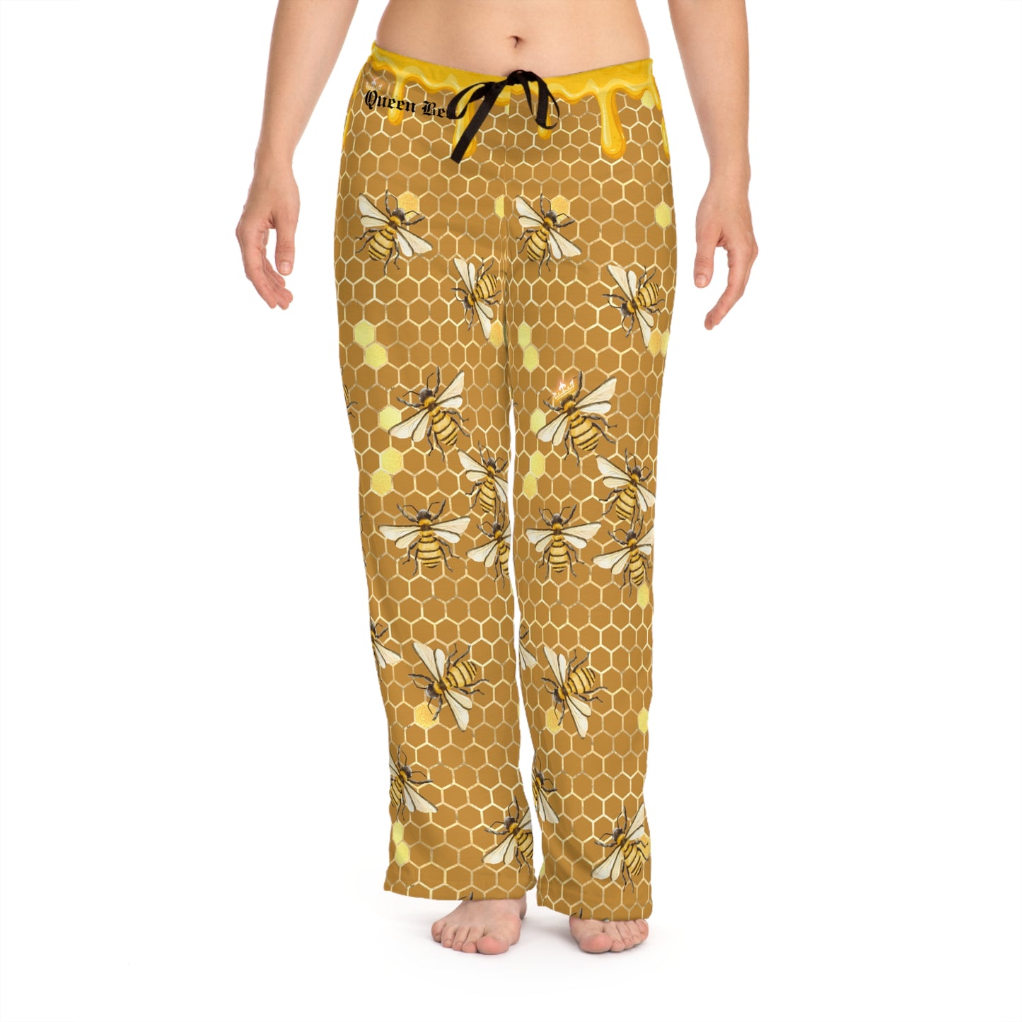 Queen Bee Honey Comb, Women's Pajama Pants (AOP)