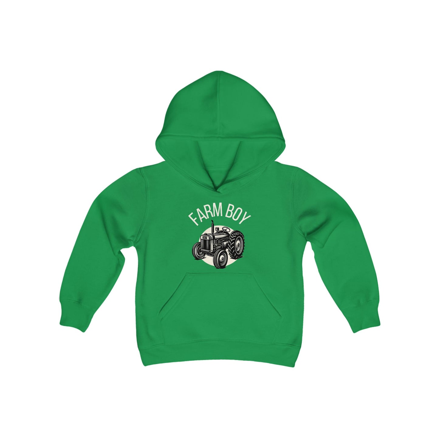 Farm Boy, Tractor, Youth Heavy Blend Hooded Sweatshirt