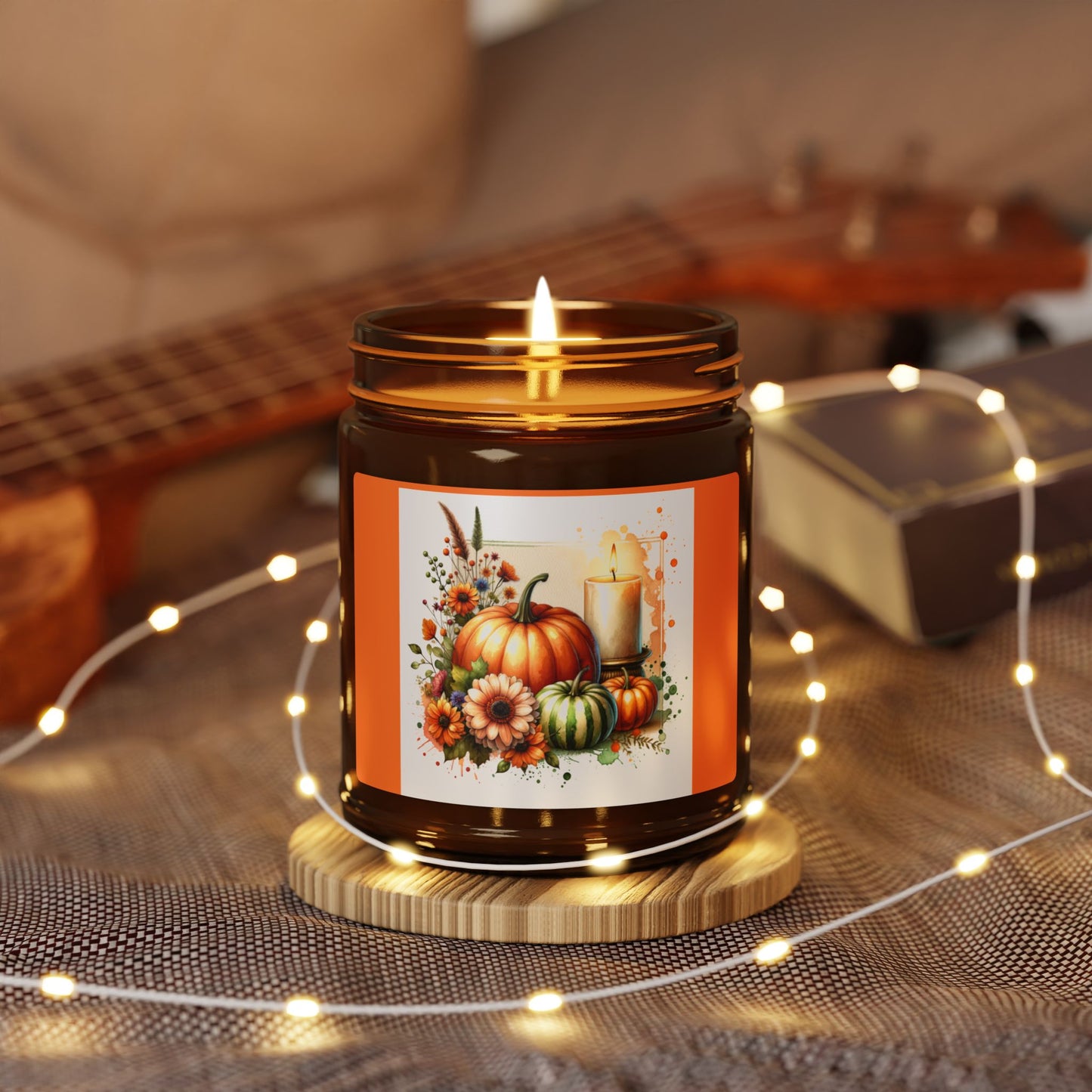 Pumpkin Harvest, Scented Soy Candle (Multi-Size, Amber Jar)