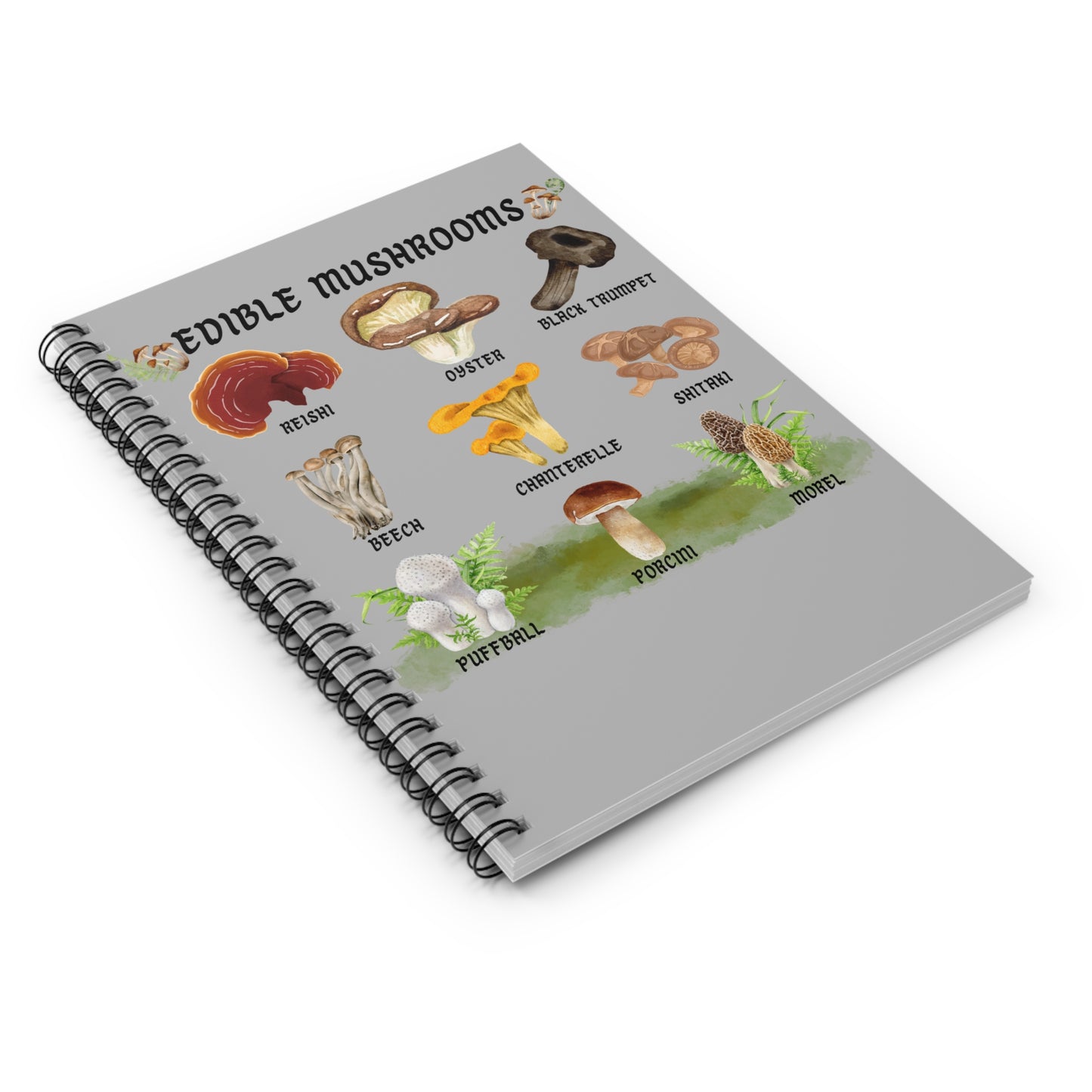 Edible Mushroom Spiral Notebook - Ruled Line