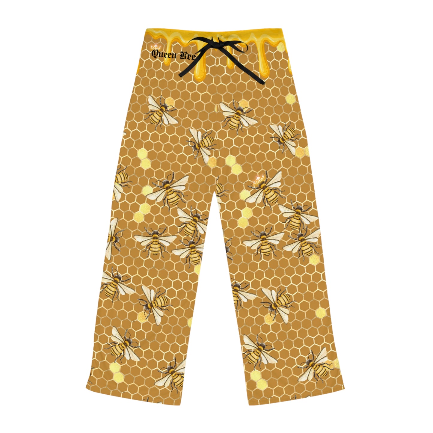 Queen Bee Honey Comb, Women's Pajama Pants (AOP)