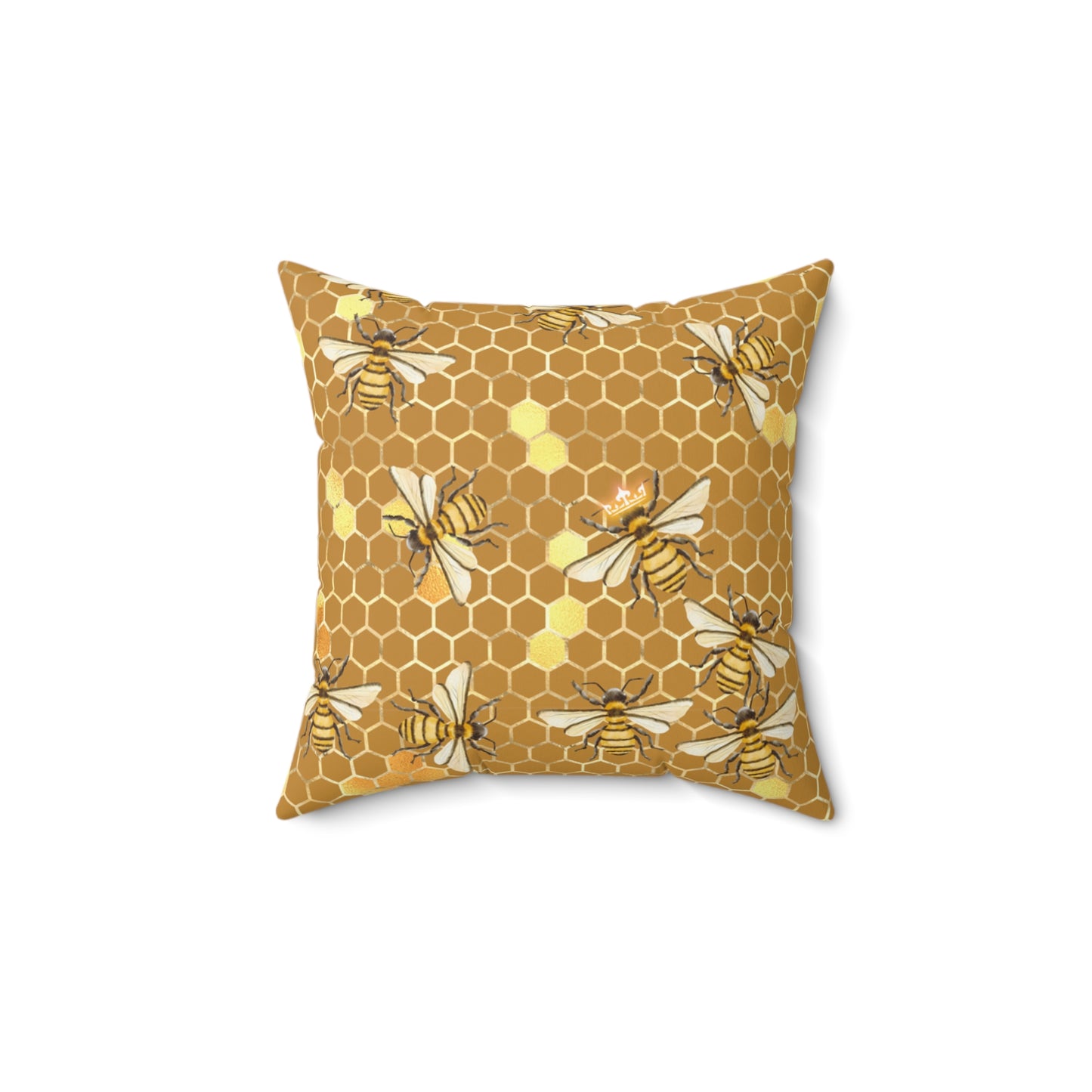 Honey Bee Spun Polyester Square Pillow